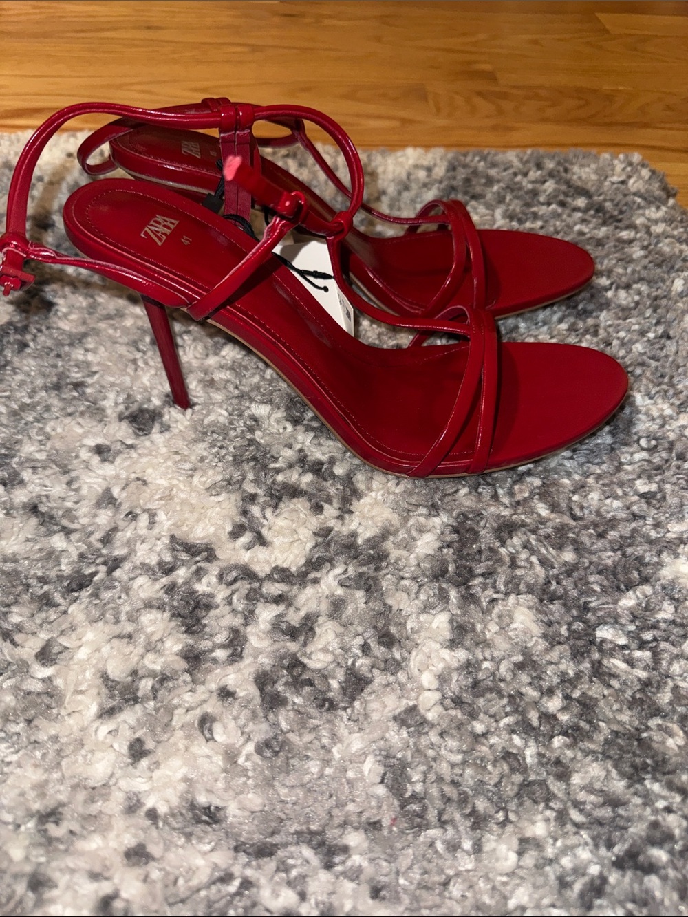Zara Red Strappy Heeled Sandals - Picture 3 of 5